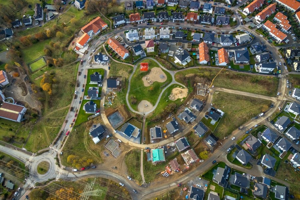 Aerial photograph Lüdenscheid - Outskirts residential in the district Vogelberg in Luedenscheid in the state North Rhine-Westphalia, Germany