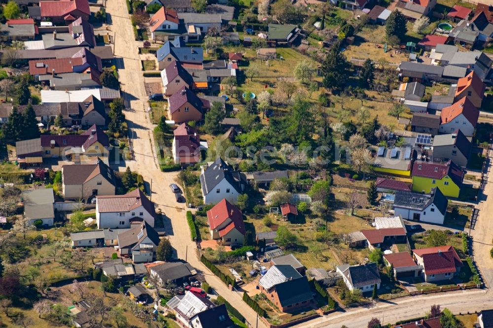 Aerial image Eberswalde - Outskirts residential in Ostende in Eberswalde in the state Brandenburg, Germany