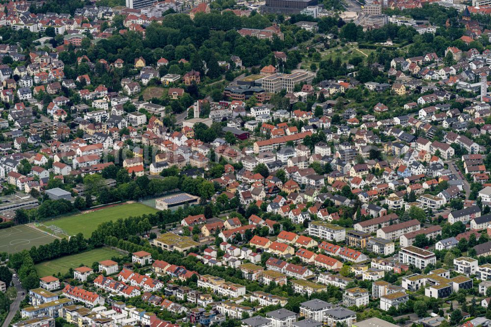 Reutlingen from above - Outskirts residential on street Ringelbachstrasse in Reutlingen in the state Baden-Wuerttemberg, Germany