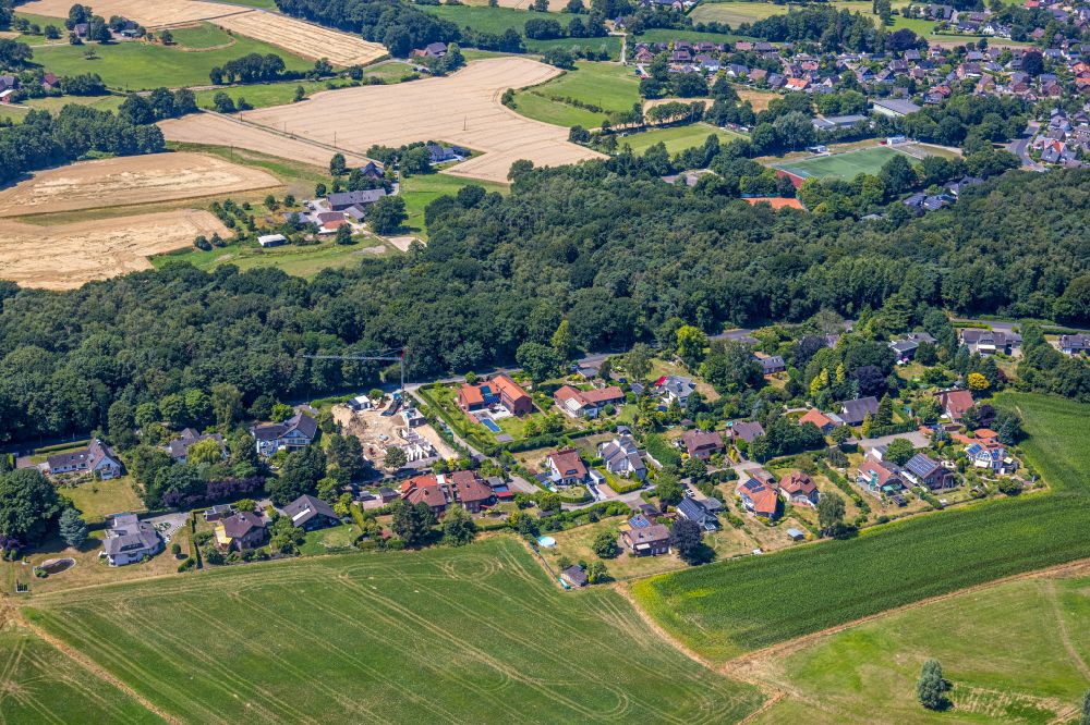 Hünxe from the bird's eye view: Outskirts residential Am Ringwall in Huenxe in the state North Rhine-Westphalia, Germany