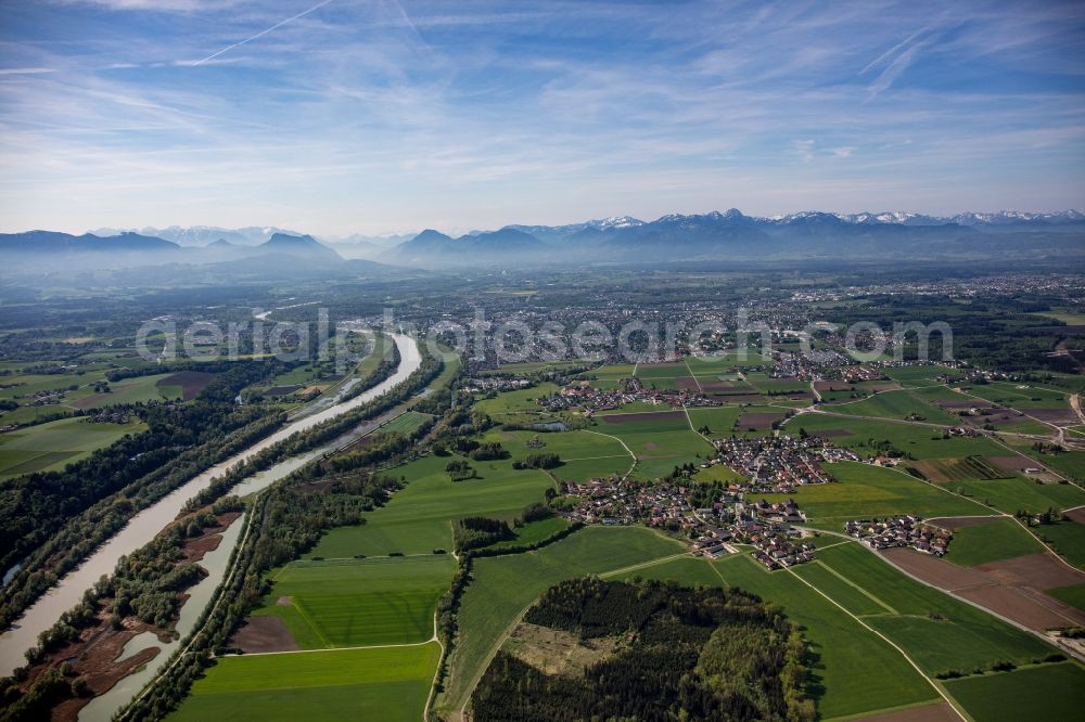 Rosenheim from the bird's eye view: Outskirts residential in Rosenheim in the state Bavaria, Germany