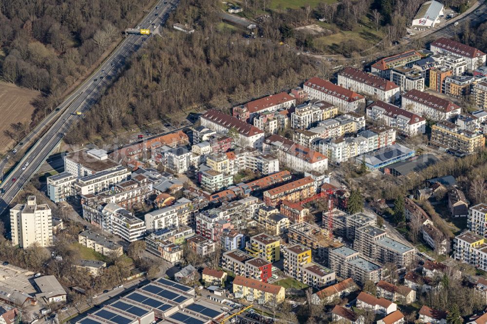 Tübingen from above - Outskirts residential Suedstadt - Derendingen in Tuebingen in the state Baden-Wurttemberg, Germany