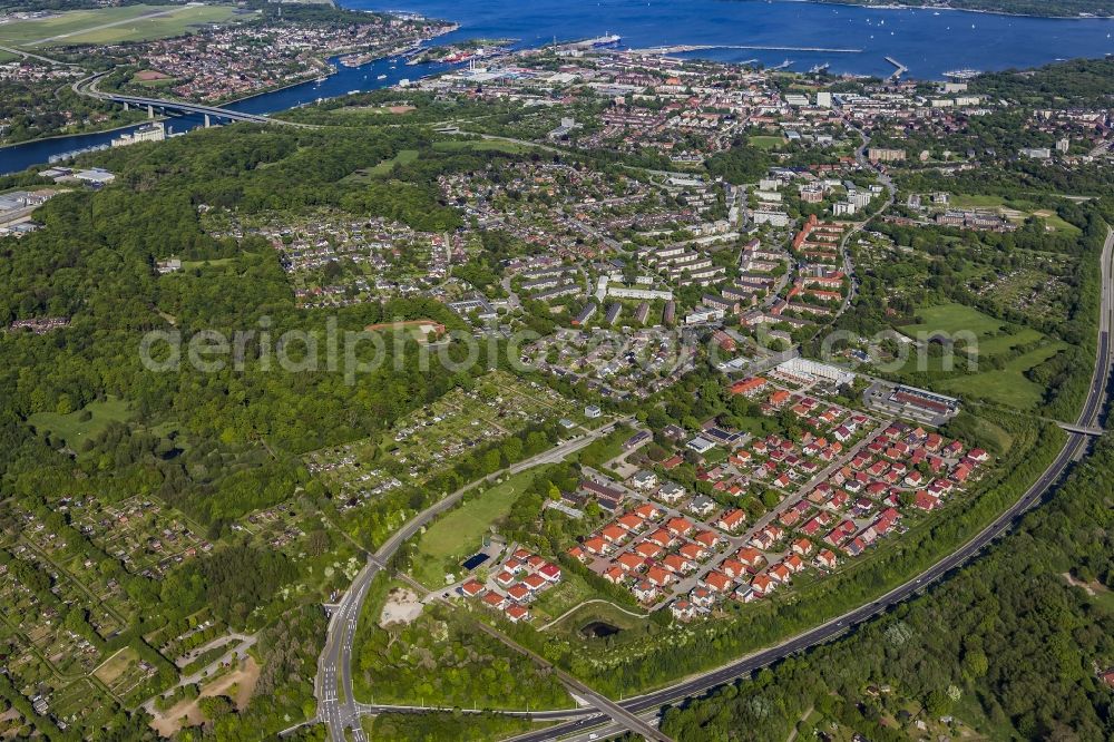 Kiel from above - Outskirts residential in Stadtteil Wik in Kiel in the state Schleswig-Holstein, Germany
