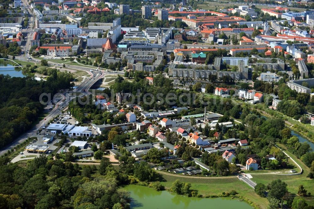 Aerial image Dessau - Outskirts residential Wasserstadt on Mulde in Dessau in the state Saxony-Anhalt, Germany