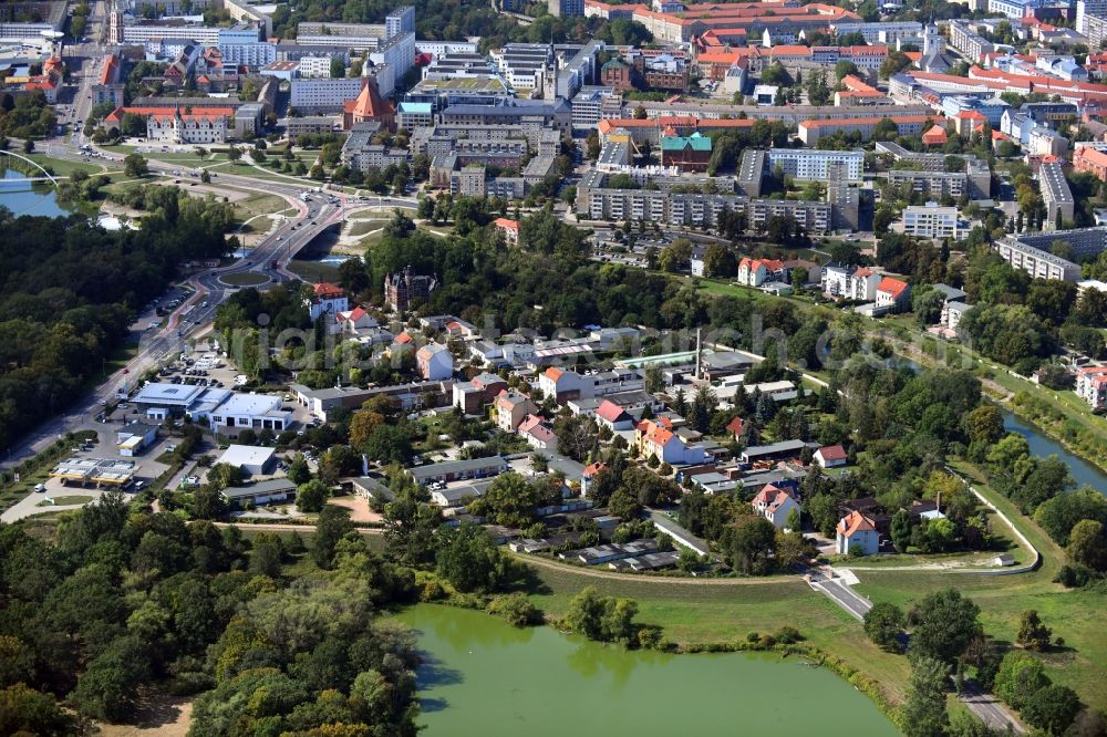 Aerial image Dessau - Outskirts residential Wasserstadt on Mulde in Dessau in the state Saxony-Anhalt, Germany