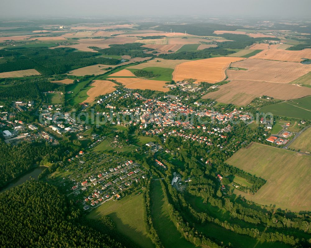 Aerial image Auma - City view from the outskirts with adjacent agricultural fields in Auma in the state Thuringia, Germany