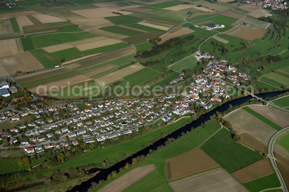 Aerial image Ehingen (Donau) - City view from the outskirts with adjacent agricultural fields in Ehingen (Donau) in the state Baden-Wuerttemberg, Germany