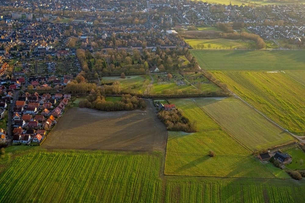 Hamm from above - City view from the downtown area with the outskirts with adjacent agricultural fields on Kaempe in the district Bockum-Hoevel in Hamm at Ruhrgebiet in the state North Rhine-Westphalia, Germany