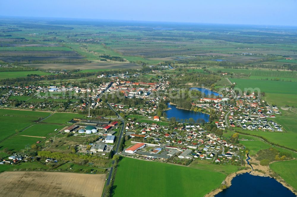 Aerial photograph Liebenwalde - City view from the outskirts with adjacent agricultural fields in Liebenwalde in the state Brandenburg, Germany