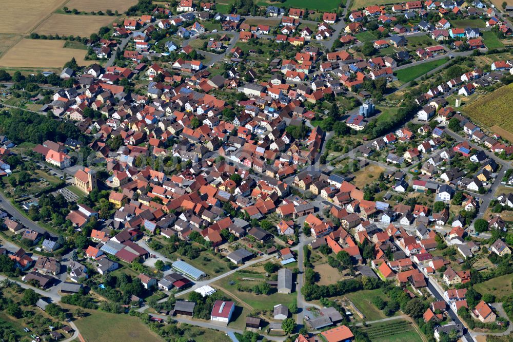 Aerial photograph Oberaltertheim - City view from the outskirts with adjacent agricultural fields in Oberaltertheim in the state Bavaria, Germany