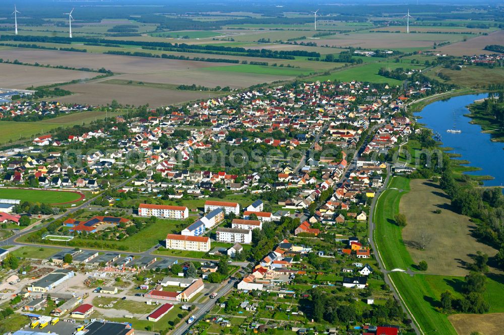 Aerial photograph Wartenburg - City view from the outskirts with adjacent agricultural fields in Wartenburg in the state Saxony-Anhalt, Germany