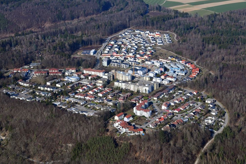 Aerial photograph Waldshut-Tiengen - District Bergstadt ( Mountaintown )on top of the Aarberg in Waldshut-Tiengen in the state Baden-Wurttemberg, Germany