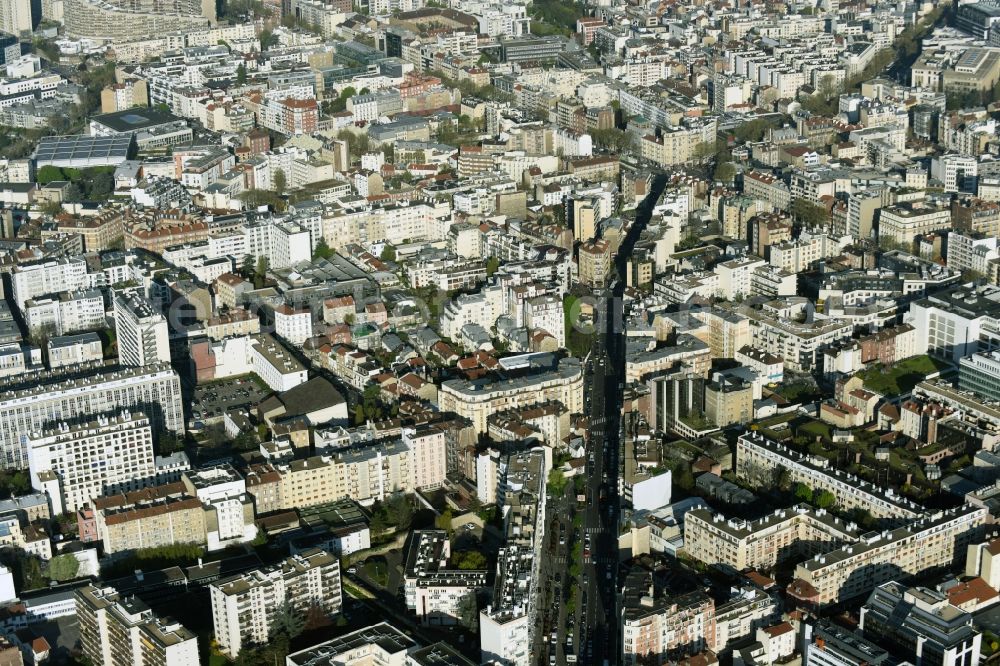 Paris from the bird's eye view: District Boulogne-Billancourt in the city in Paris in Ile-de-France, France