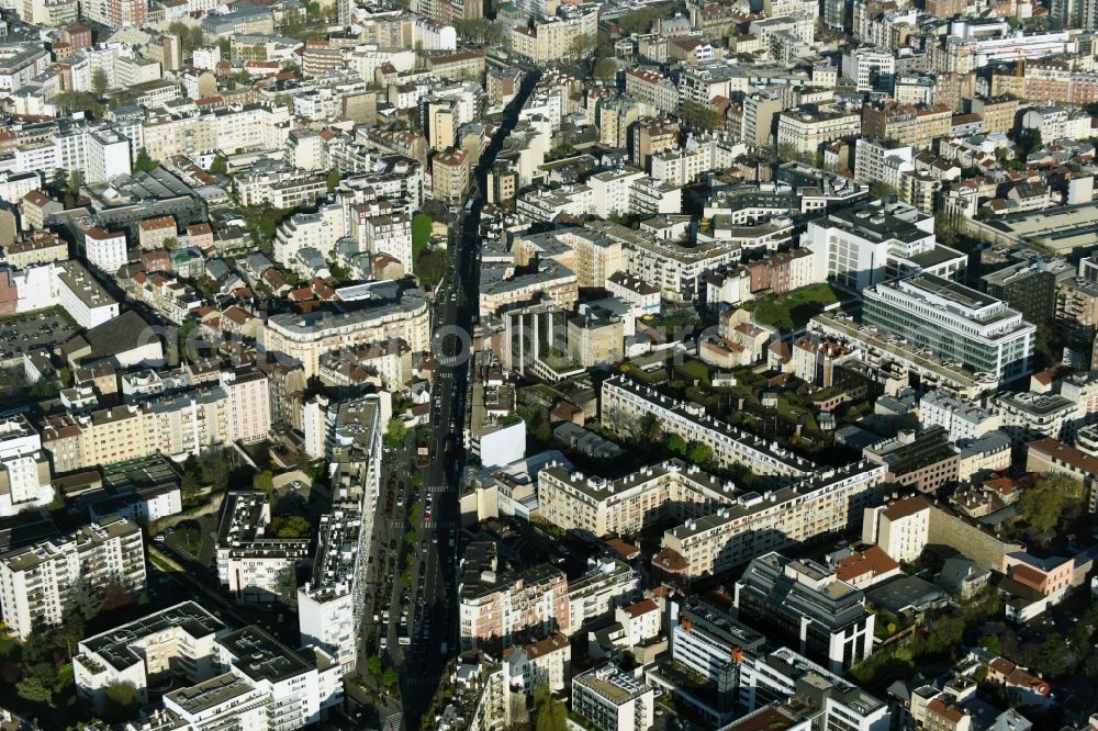 Aerial image Paris - District Boulogne-Billancourt in the city in Paris in Ile-de-France, France