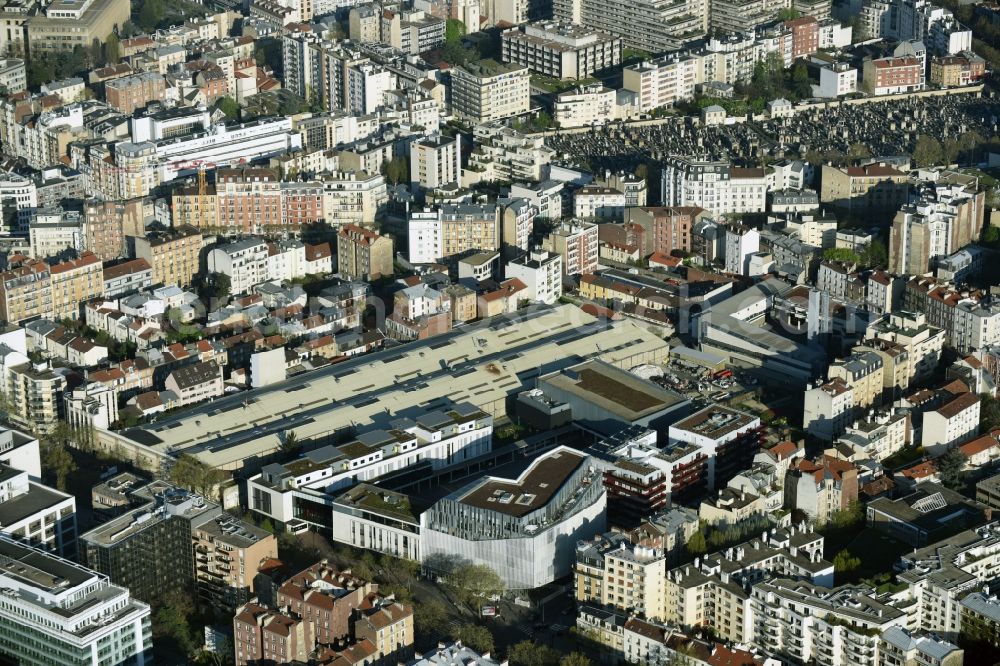 Paris from the bird's eye view: District Boulogne-Billancourt in the city in Paris in Ile-de-France, France