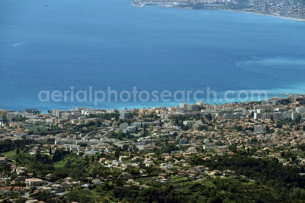 Nizza - Nice from the bird's eye view: District Cagnes-sur-Mer in the city in Nice in Provence-Alpes-Cote d'Azur, France