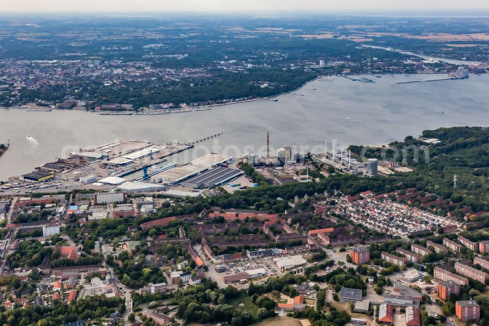 Aerial photograph Kiel - District Dietrichsdorf with Ostuferhafen and Coastal Power Station on the Kieler Foerde in Kiel in the state Schleswig-Holstein, Germany