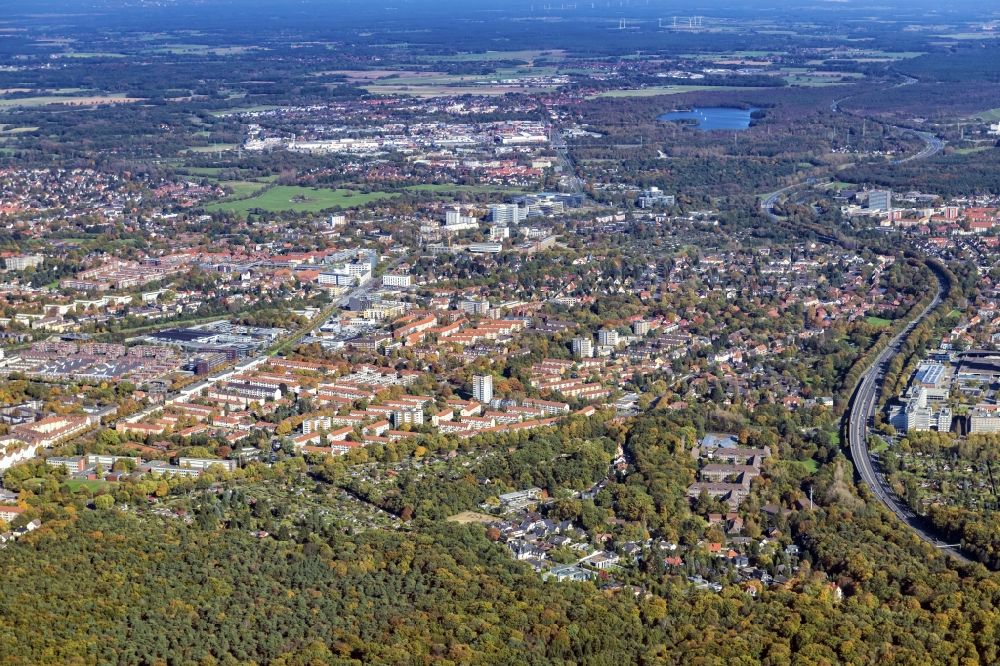 Aerial image Hannover - District Gross Buchholz in Hannover in the state Niedersachsen, Germany