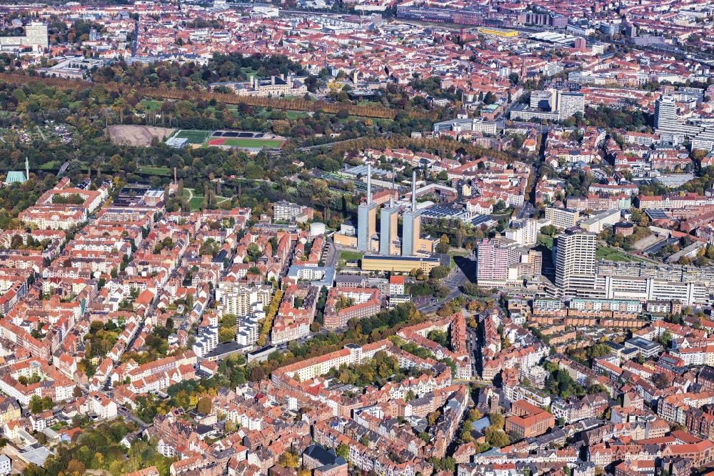 Aerial image Hannover - District Linden - Nord in the city in the district Linden-Limmer in Hannover in the state Lower Saxony, Germany