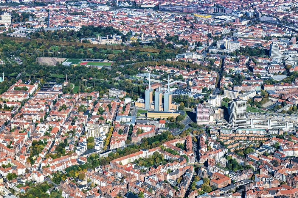 Aerial photograph Hannover - District Linden - Nord in the city in the district Linden-Limmer in Hannover in the state Lower Saxony, Germany