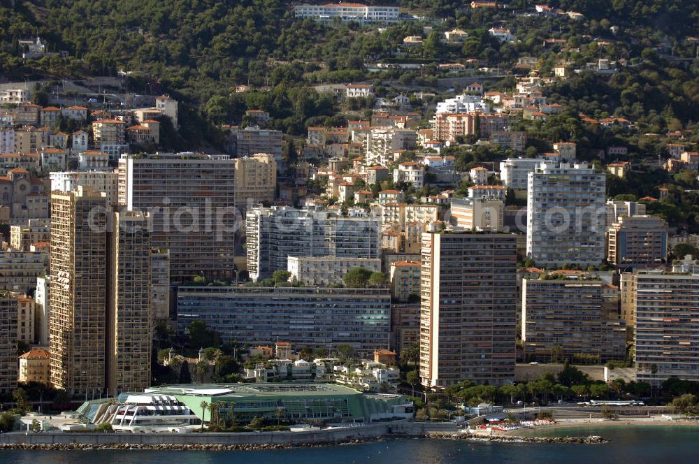 Aerial photograph MONACO - Blick auf den Stadtteil Monte Carlo von Monaco mit dem Japonese Garden. Monte Carlo ist ein Stadtteil von Monaco, der für sein Casino und seine Prominenz bekannt ist. Es wird manchmal fälschlicherweise als Hauptstadt von Monaco ausgegeben. Monaco hat als Stadtstaat jedoch keine Hauptstadt.
