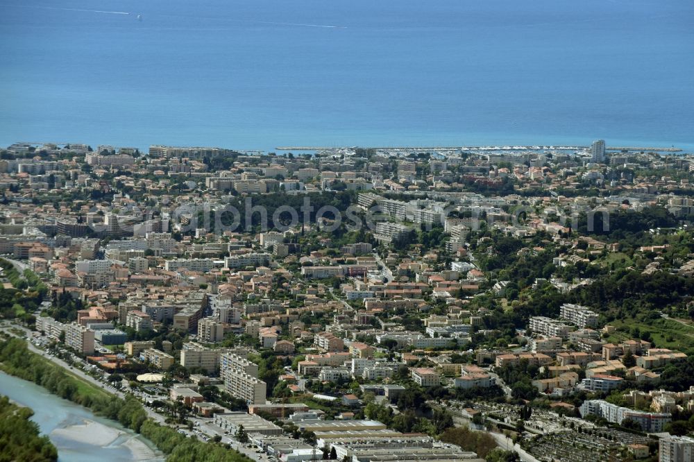 Nizza - Nice from above - District Saint-Laurent-du-Var in the city in Nizza Saint-Laurent-du-Var in Provence-Alpes-Cote d'Azur, France