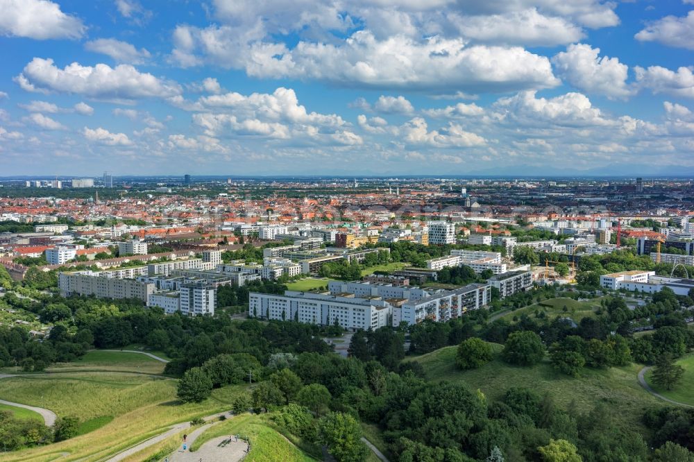 Aerial photograph München - District Schwabing-West in the city in Munich in the state Bavaria