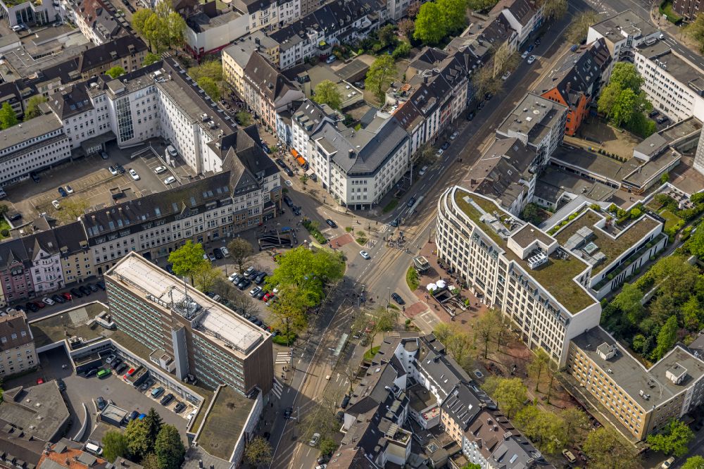 Essen from above - District Suedviertel hoehe Witteringstrasse in the city in Essen in the state North Rhine-Westphalia, Germany