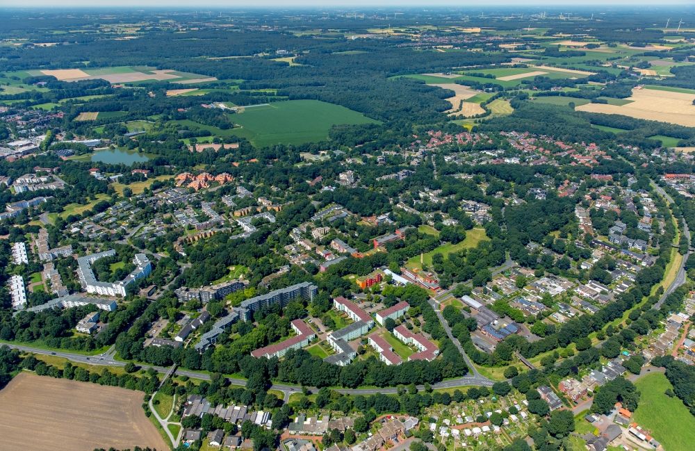 Aerial image Dorsten - District Wulfen in the city in Dorsten in the state North Rhine-Westphalia