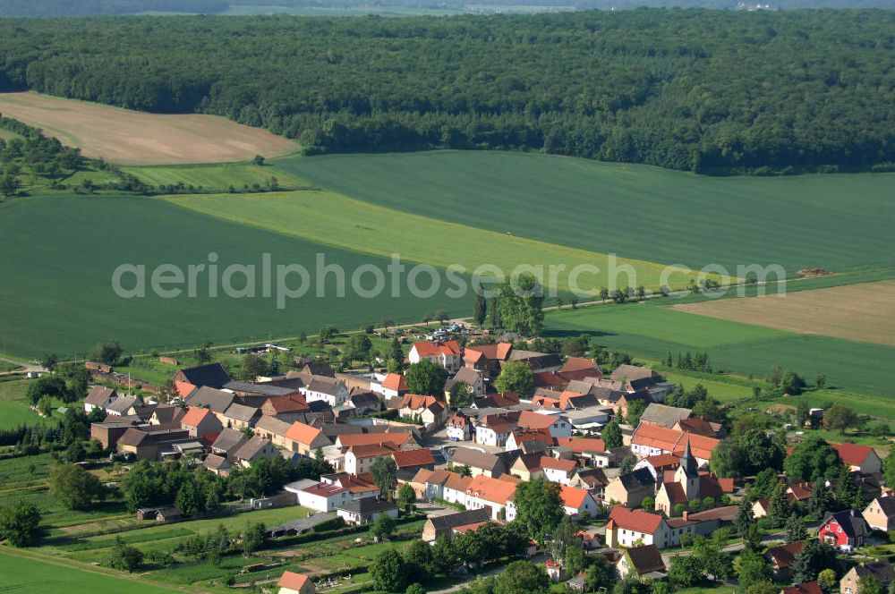 Aerial photograph Freyburg ( Unstrut ) - District Zeuchfeld of the city Freyburg ( Unstrut ) with the Church in Saxony-Anhalt