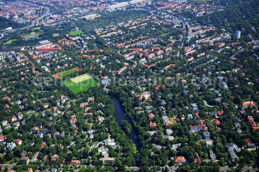 Aerial photograph Berlin - Partial view of the city and residential areas Grunewald Schmargendorf in destrict Charlottenburg-Wilmersdorf of Berlin