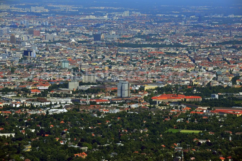 Aerial image Berlin - Partial view of the city and residential areas Grunewald Schmargendorf in destrict Charlottenburg-Wilmersdorf of Berlin