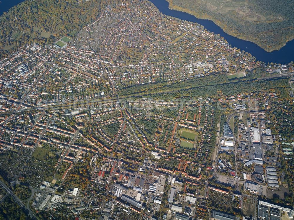 Aerial image Potsdam - Districts Babelsberg und Babelsberg Nord in the city in Potsdam in the state Brandenburg