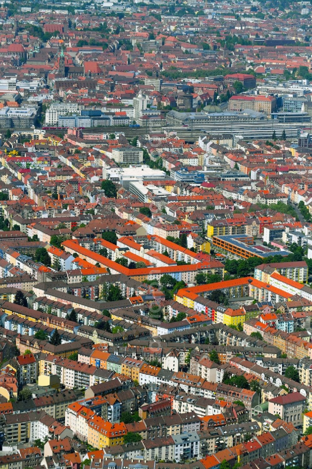 Aerial image Nürnberg - District Galgenhof - Hummelstein - Hasenbruck in Nuremberg in the state Bavaria, Germany