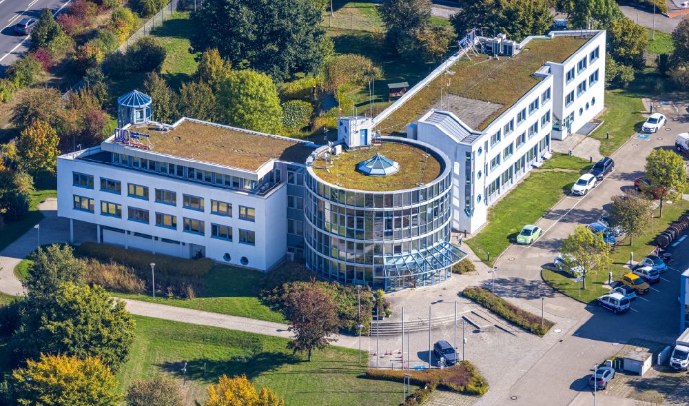 Aerial photograph Unna - Office building on Heinrich-Hertz-Strasse in the district Industriepark Unna in Unna at Ruhrgebiet in the state North Rhine-Westphalia, Germany