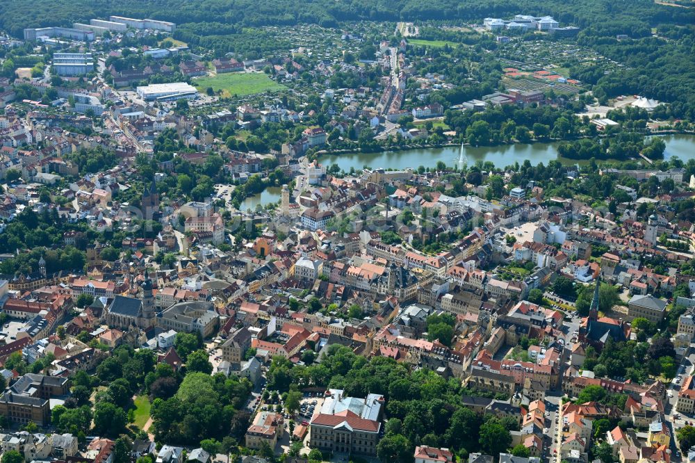 Altenburg from the bird's eye view: The city center in the downtown area in Altenburg in the state Thuringia, Germany