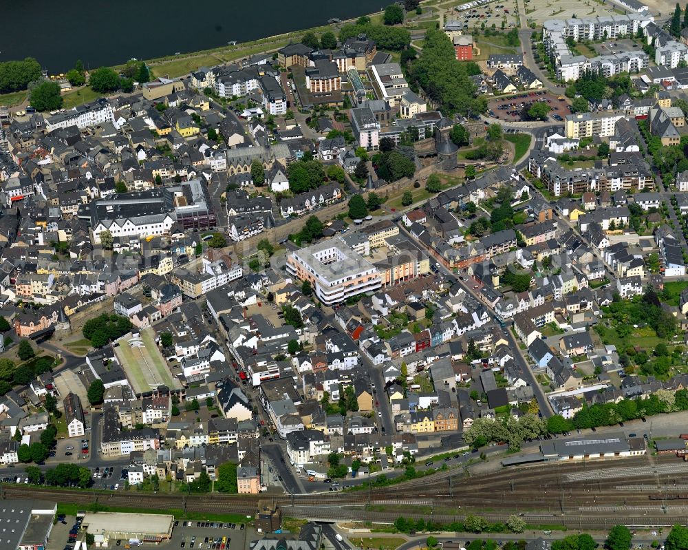 Aerial photograph Andernach - The city center in the downtown area in Andernach in the state Rhineland-Palatinate, Germany
