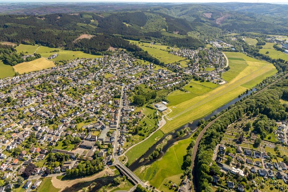 Arnsberg from above - The city center in the downtown area in Arnsberg in the state North Rhine-Westphalia, Germany