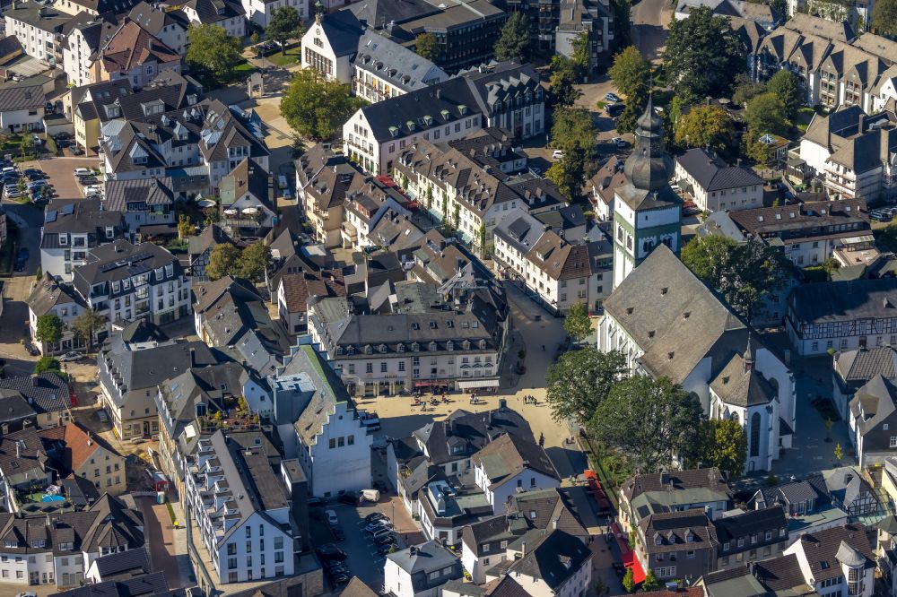 Attendorn from the bird's eye view: The city center in the downtown area in Attendorn in the state North Rhine-Westphalia, Germany