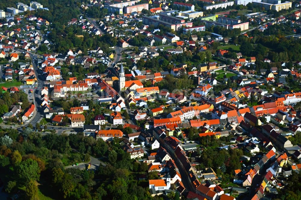 Aerial photograph Bad Düben - The city center in the downtown area in Bad Dueben in the state Saxony, Germany