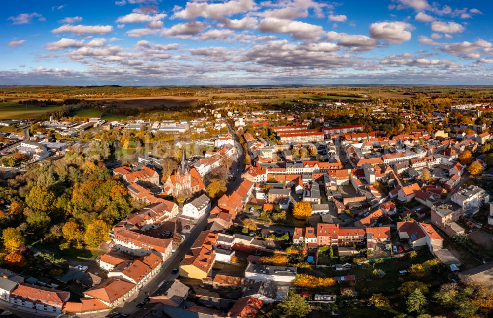 Bad Freienwalde (Oder) from the bird's eye view: The city center in the downtown area in Bad Freienwalde (Oder) in the state Brandenburg, Germany
