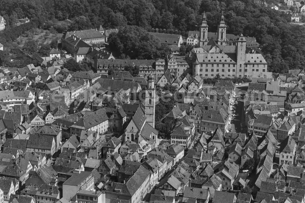 Aerial photograph Bad Mergentheim - The city center in the downtown area in Bad Mergentheim in the state Baden-Wuerttemberg, Germany