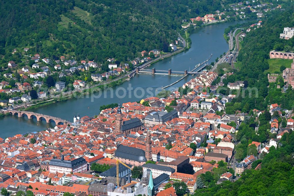 Bergheim-Ost from the bird's eye view: The city center in the downtown area in Bergheim-Ost in the state Baden-Wuerttemberg, Germany