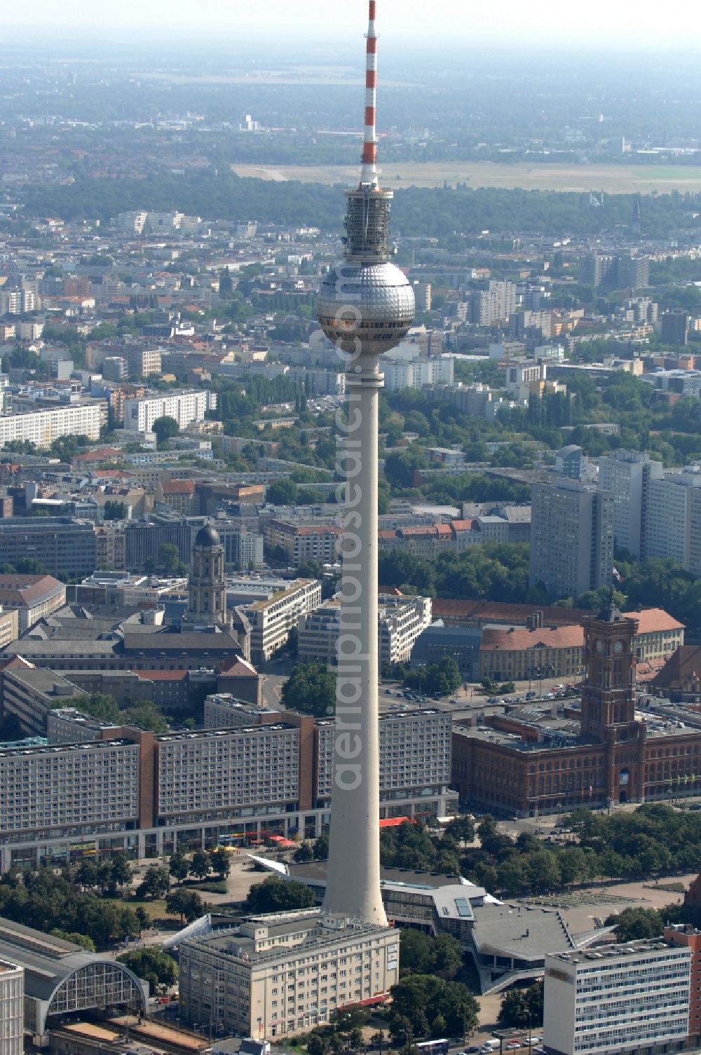 Berlin from above - The city center city east on tv - Tower in the downtown are in Berlin in Germany