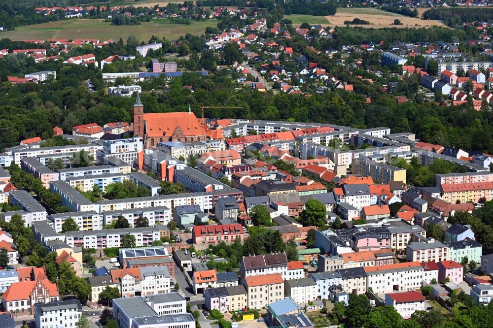 Aerial photograph Bernau - The city center in the downtown area in Bernau in the state Brandenburg, Germany