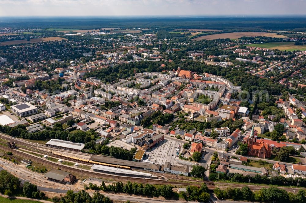 Bernau from the bird's eye view: The city center in the downtown area in Bernau in the state Brandenburg, Germany