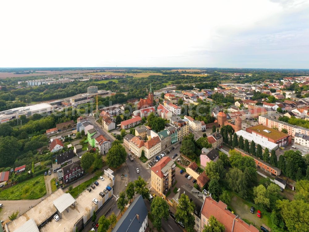 Aerial photograph Bernau - The city center in the downtown area in Bernau in the state Brandenburg, Germany