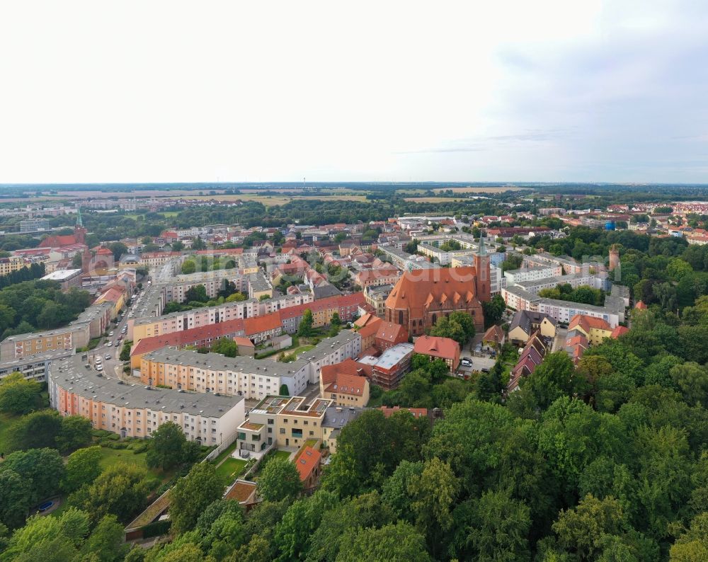 Bernau from the bird's eye view: The city center in the downtown area in Bernau in the state Brandenburg, Germany