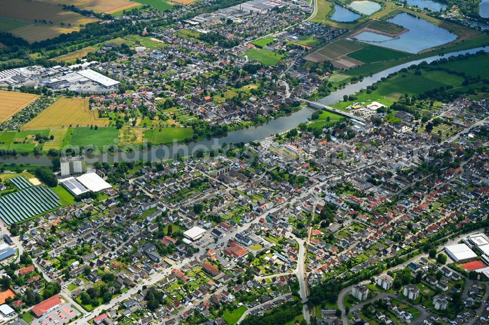 Aerial photograph Beverungen - The city center in the downtown area in Beverungen in the state North Rhine-Westphalia, Germany