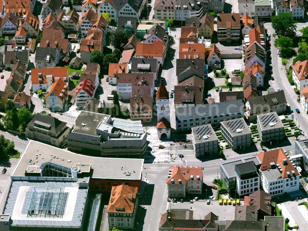 Biberach an der Riß from above - The city center in the downtown area in Biberach an der Riß in the state Baden-Wuerttemberg, Germany